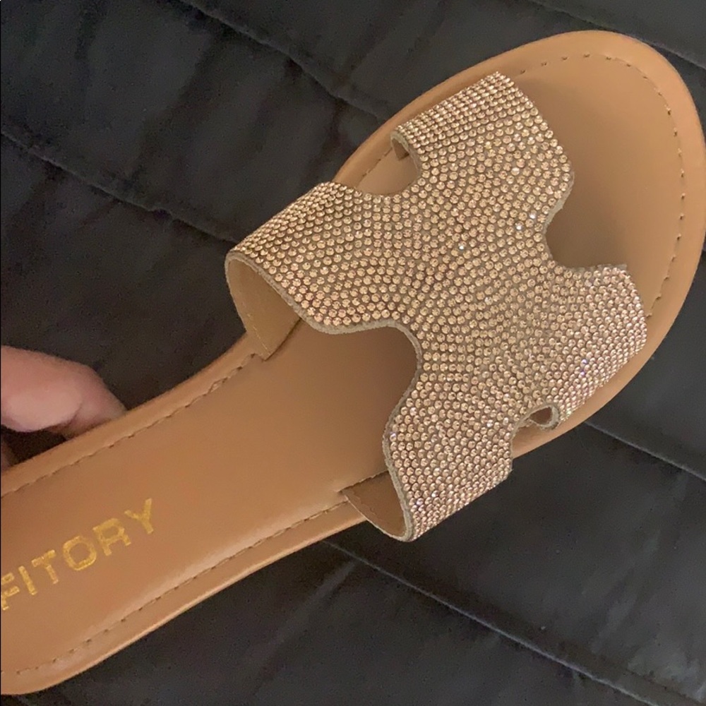 Rose Gold crystal sandals